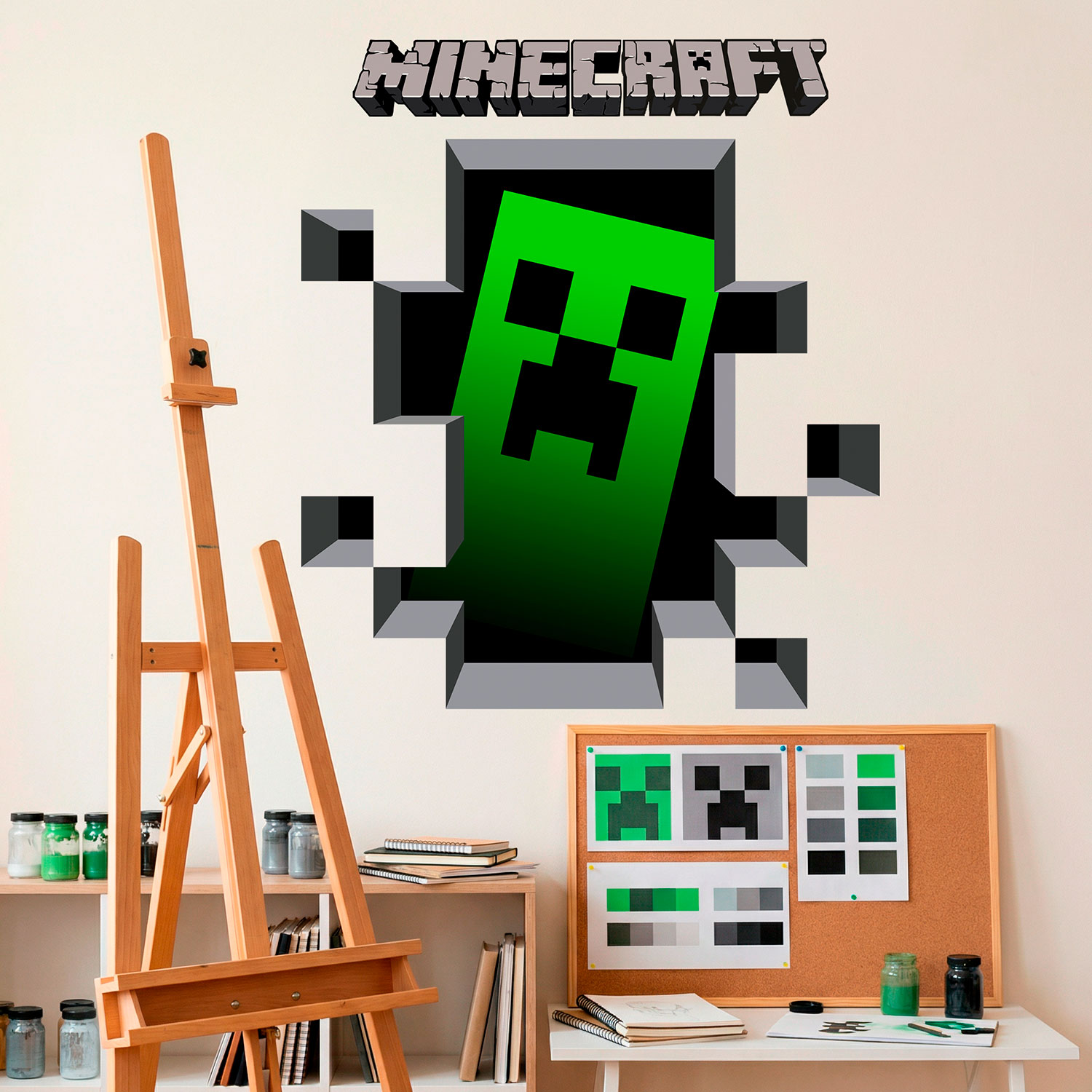 Wandtattoos: Minecraft 3D 1