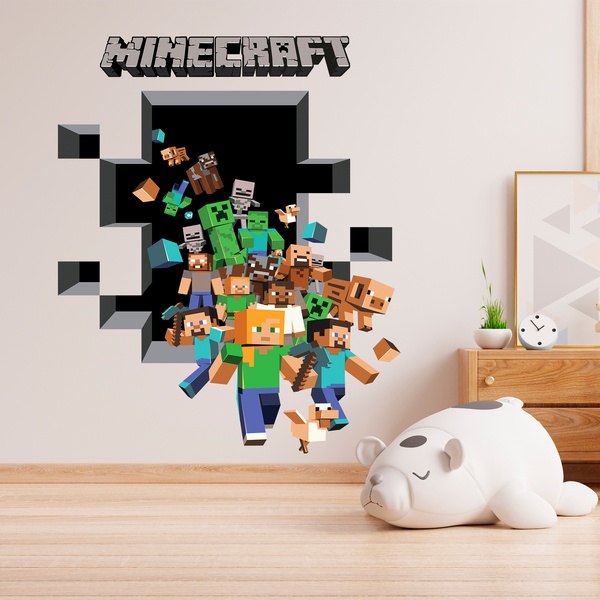 Wandtattoos: Minecraft 3D 2