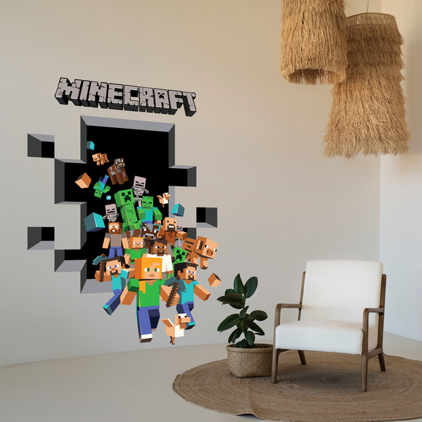 Wandtattoos: Minecraft 3D 2