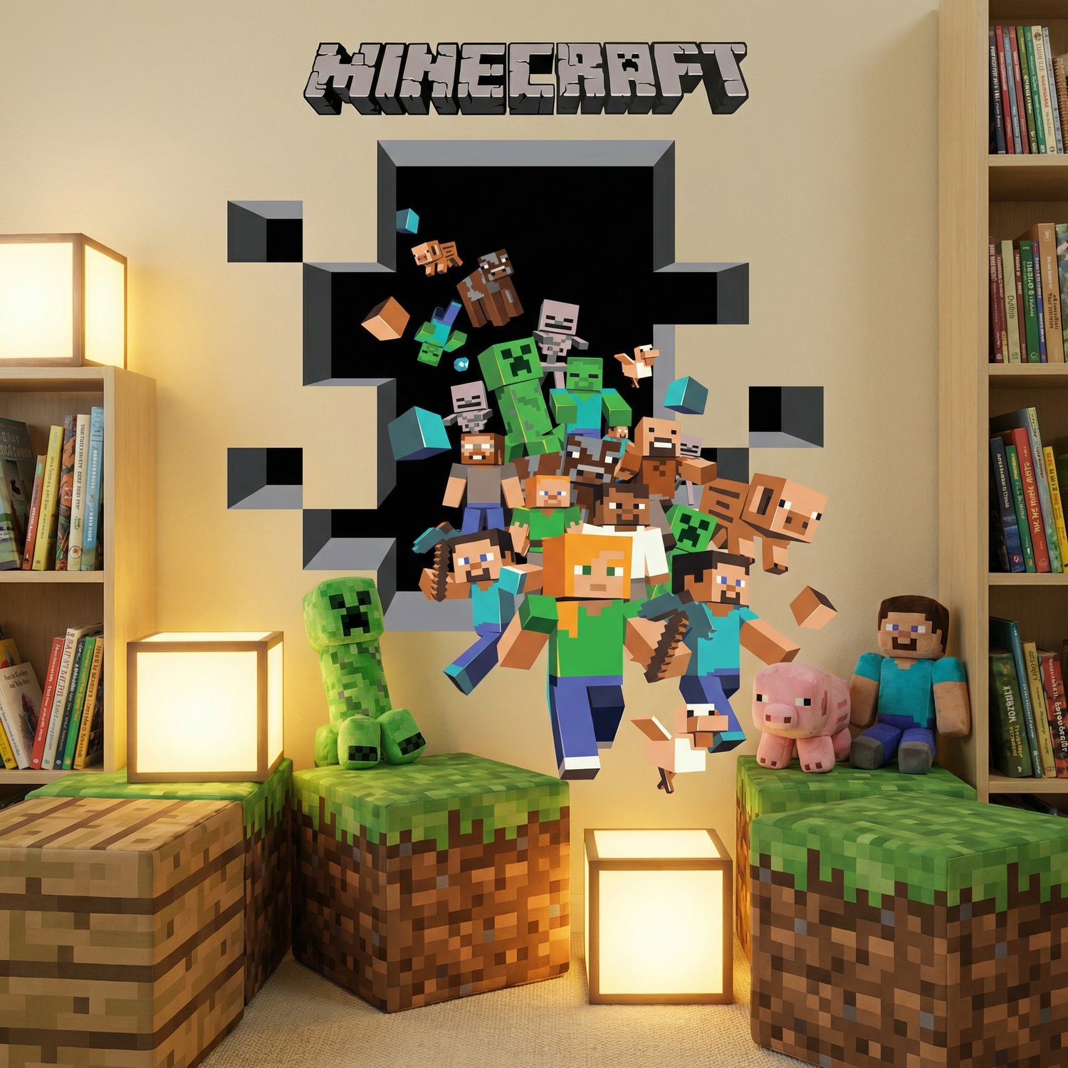 Wandtattoos: Minecraft 3D 2