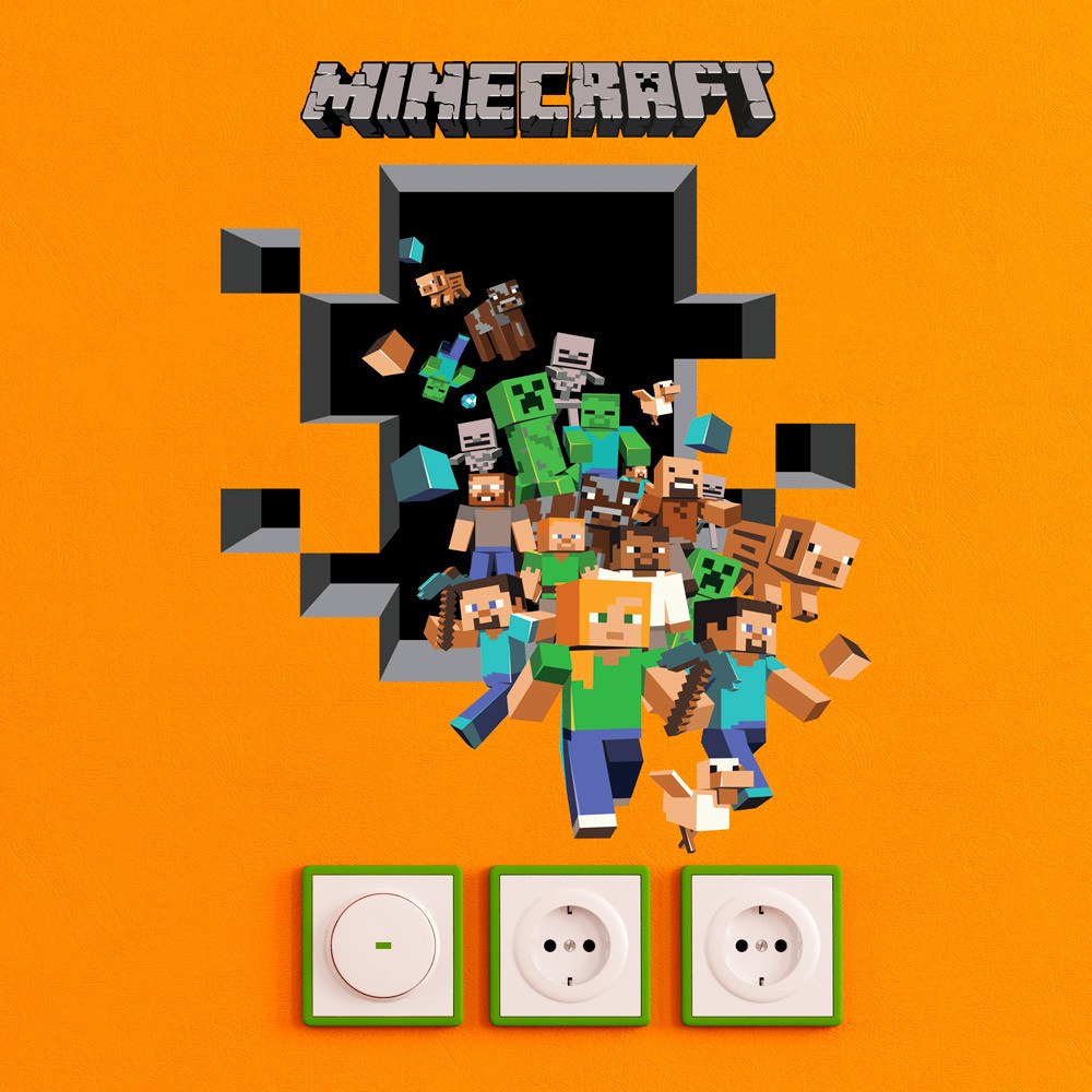 Wandtattoos: Minecraft 3D 2