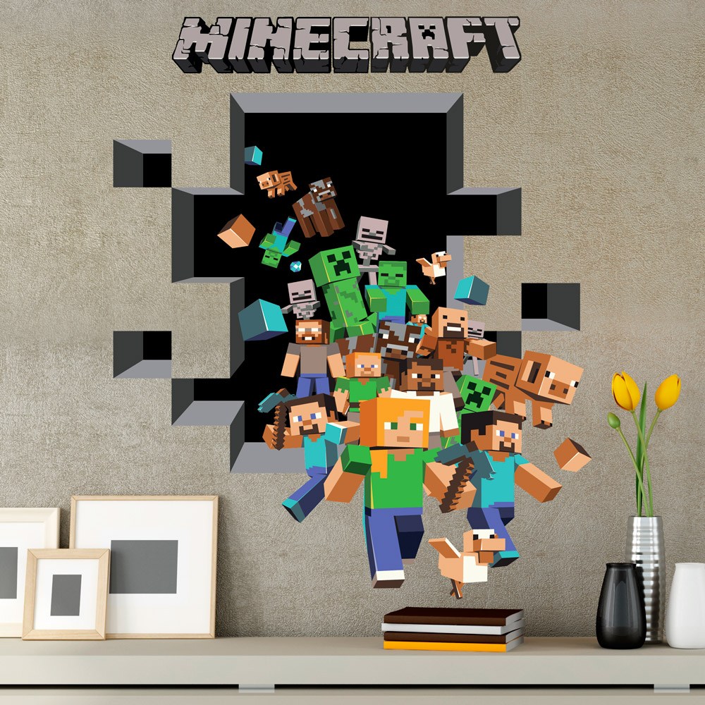 Wandtattoos: Minecraft 3D 2