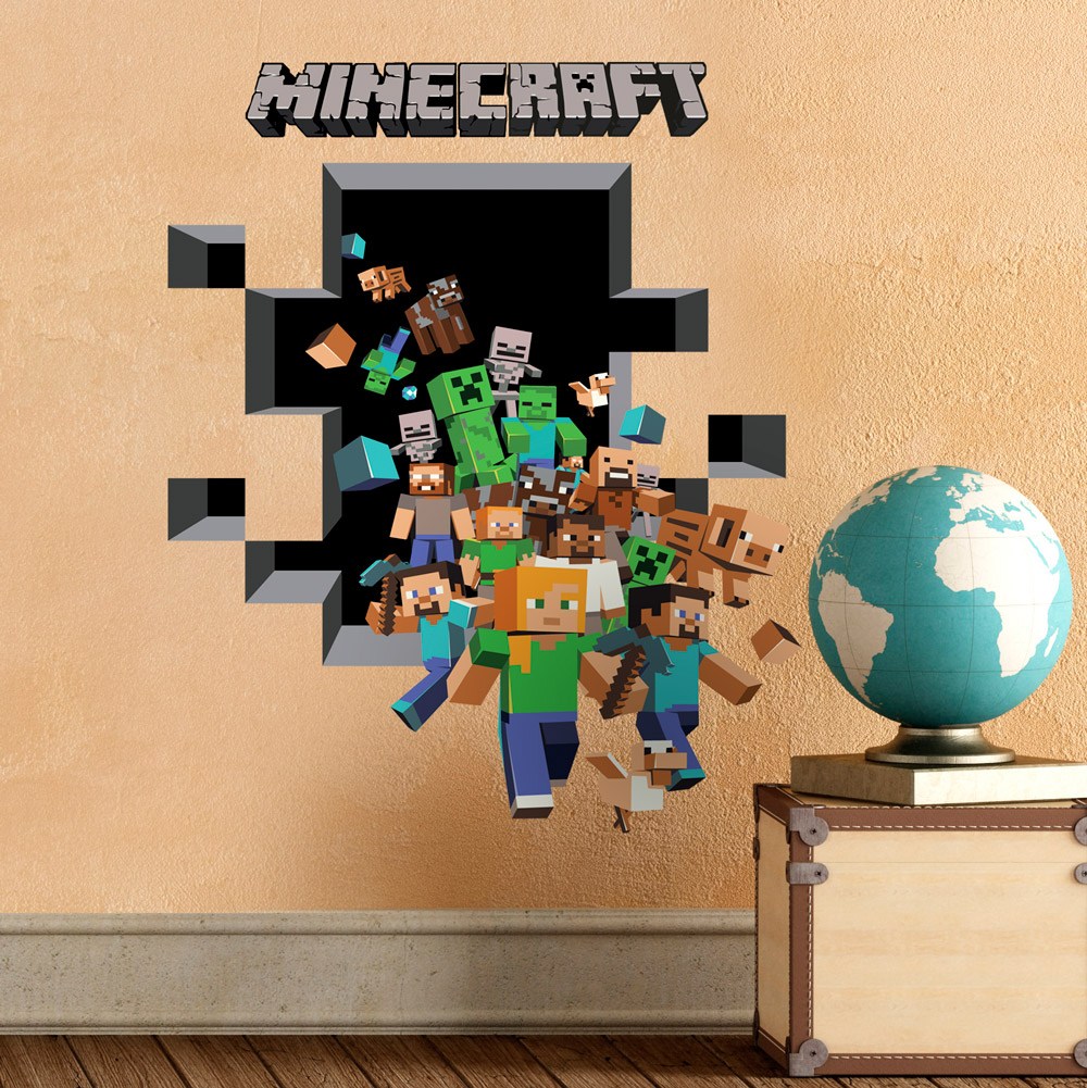 Wandtattoos: Minecraft 3D 2