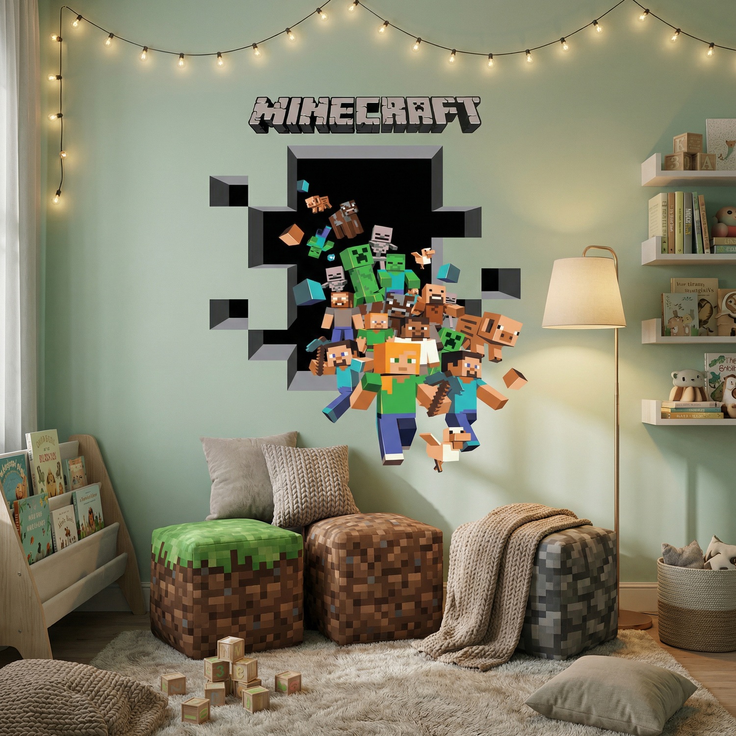 Wandtattoos: Minecraft 3D 2