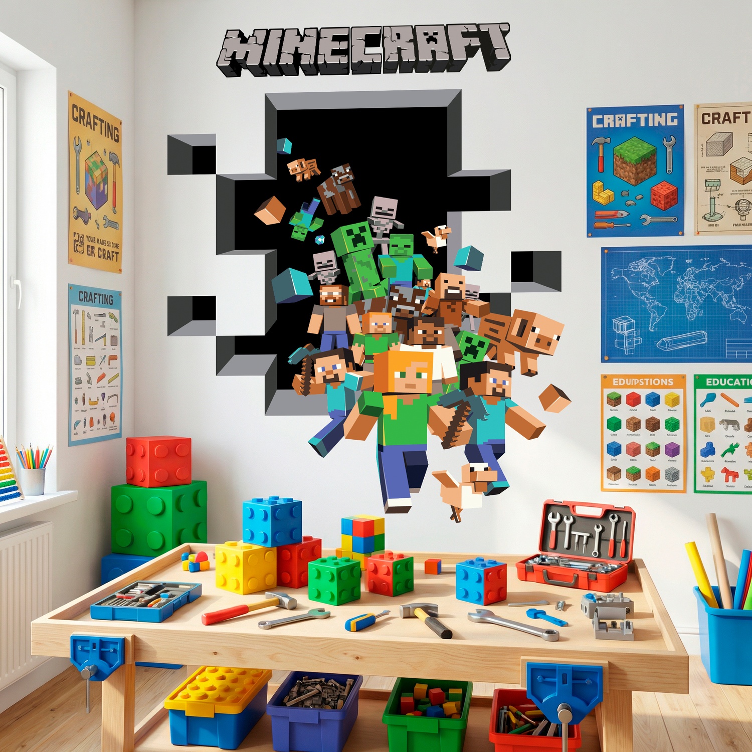 Wandtattoos: Minecraft 3D 2