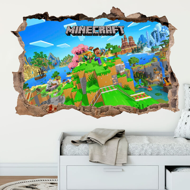 Wandtattoos: Minecraft Wandloch Welt und Charaktere