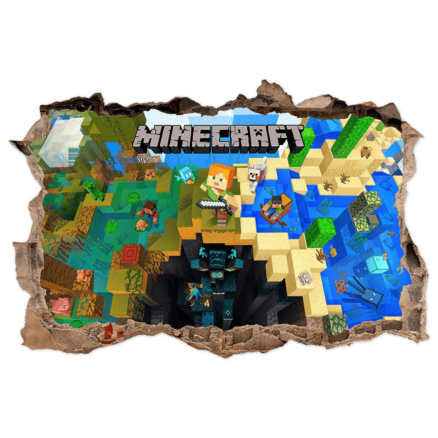 Wandtattoos: Minecraft Wandloch Biome und Abenteurer
