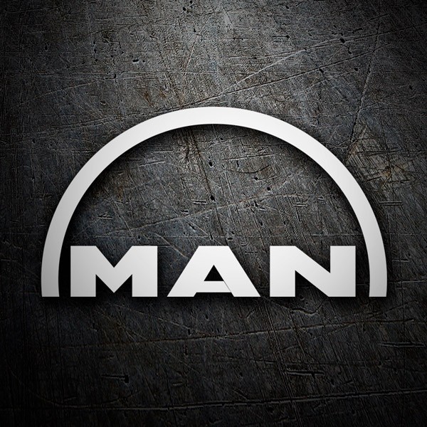 Aufkleber: MAN in Gro&szlig;buchstaben und Halbkreisform