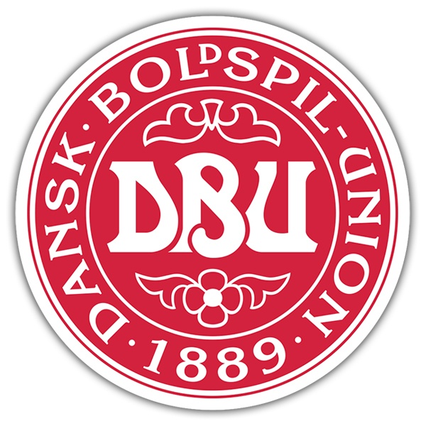 Aufkleber: Dänemark - Fußball Schild
