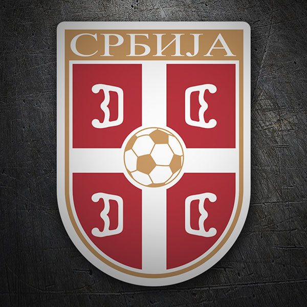 Aufkleber: Serbien - Fußball Schild
