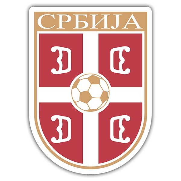 Aufkleber: Serbien - Fußball Schild