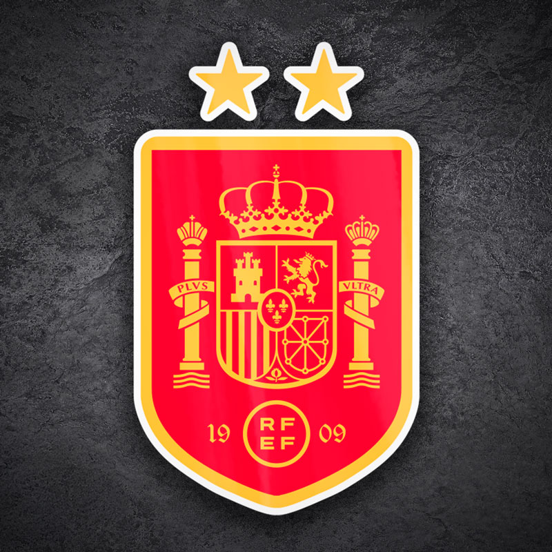 Aufkleber: Spanien - Fu&szlig;ball Schild