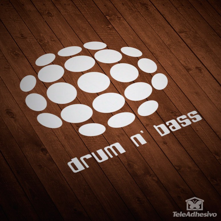 Aufkleber: Drum n Bass mit sph&auml;rischen Kreisen