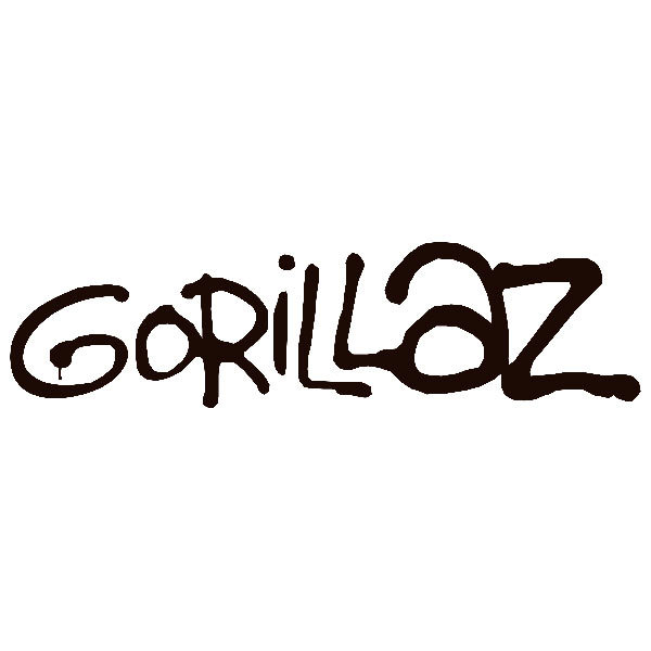 Aufkleber: GORILLAZ in Urbaner Schriftart
