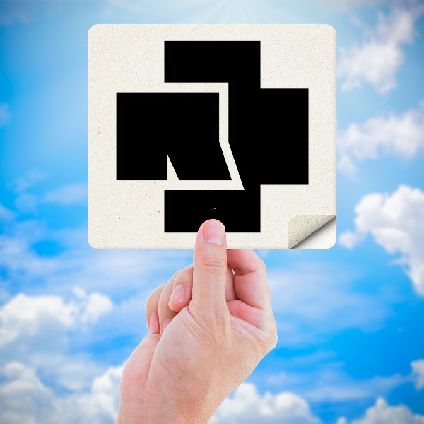 Aufkleber: Rammstein Logo mit Abstrakter Kreuz