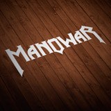 Aufkleber: Logo Manowar mit Winkeltypografie 2