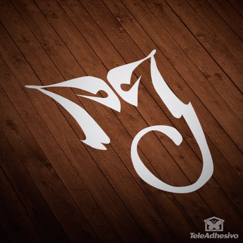 Aufkleber: Initialen M und J von Michael Jackson