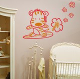 Kinderzimmer Wandtattoo: Mulicolour Surfer 2