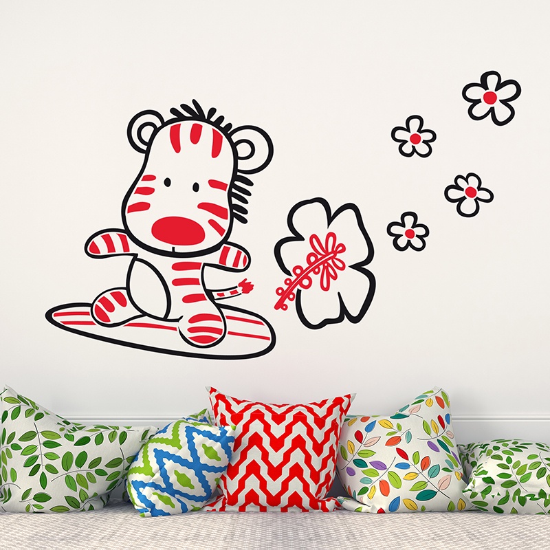 Kinderzimmer Wandtattoo: Mulicolour Surfer