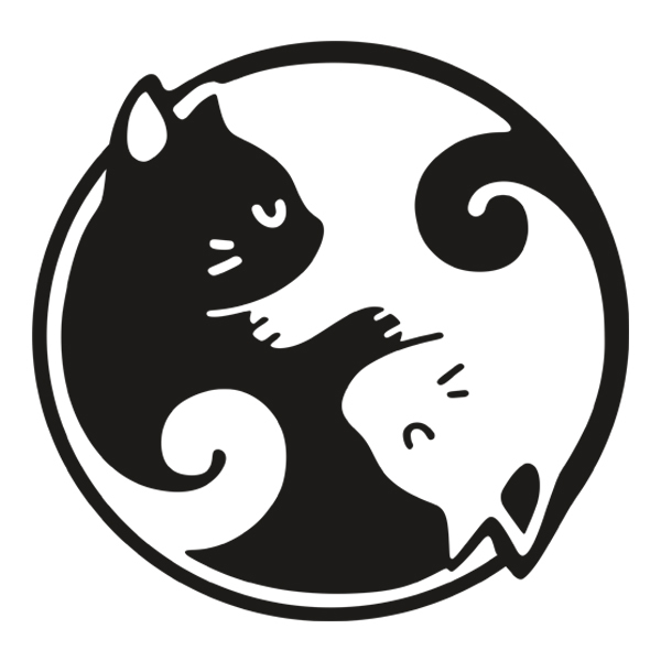 Wandtattoos: Ying Yang der Katzen