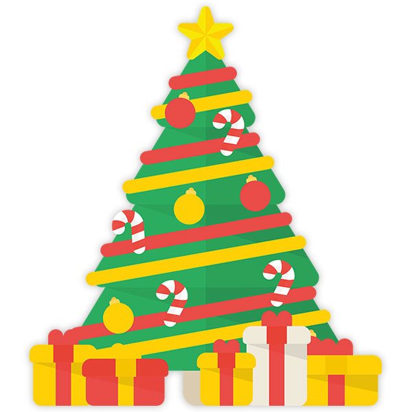 Wandtattoos: Weihnachtsbaum mit Geschenken