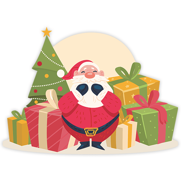 Wandtattoos: Weihnachtsmann mit Geschenken 0