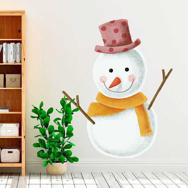 Wandtattoos: Fröhlicher Schneemann