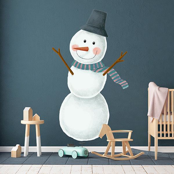 Wandtattoos: Schneemann lächelnd