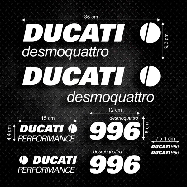 Aufkleber: Set 8X Ducati desmoquattro 996