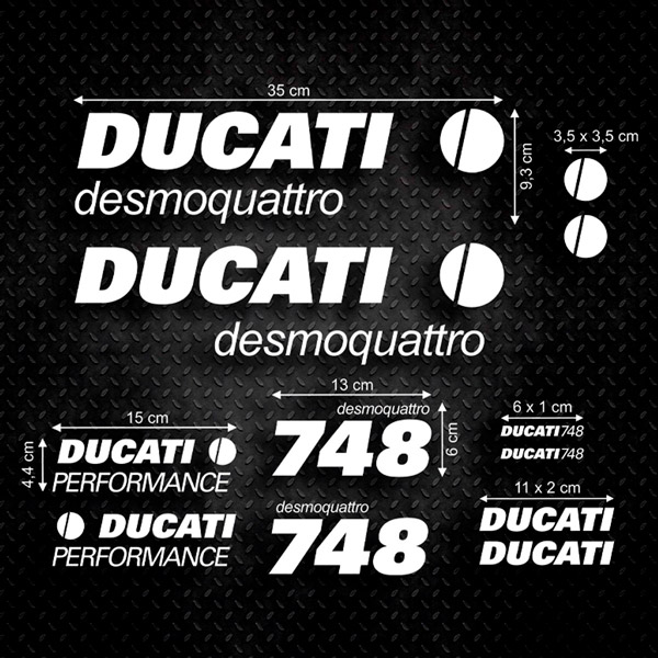 Aufkleber: Set 12X Ducati desmoquattro 748