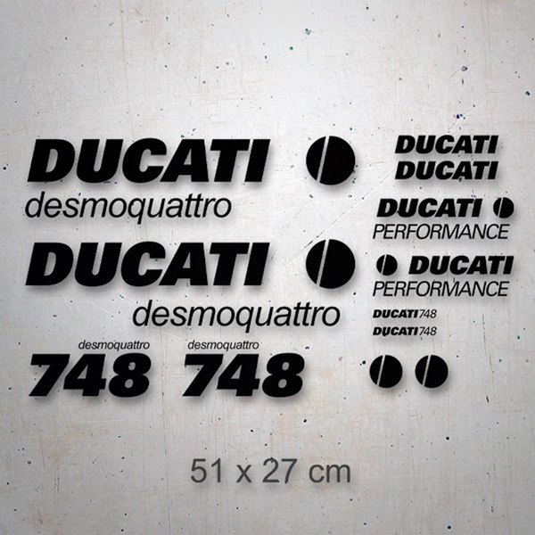 Aufkleber: Set 12X Ducati desmoquattro 748