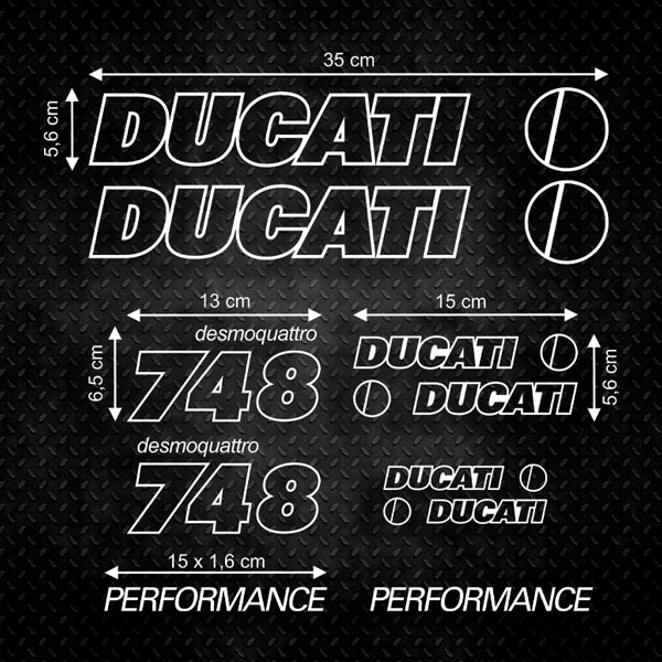 Ducati 748 Performance Aufkleber-Set 1/2