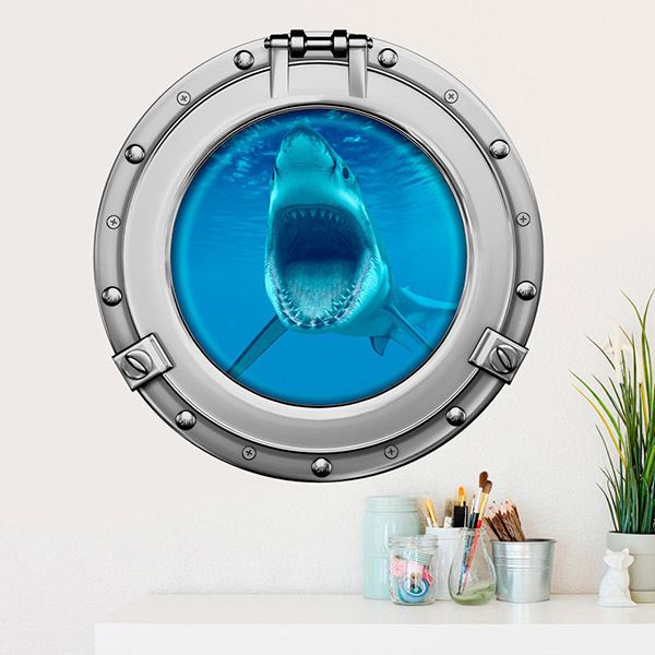 3D Wandtattoo weiß Hai Haie Meer Wasser blau sticker Bild Wand Aufkleber 11K275