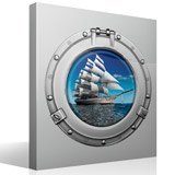Wandtattoos: Bullauge Segelboot 4