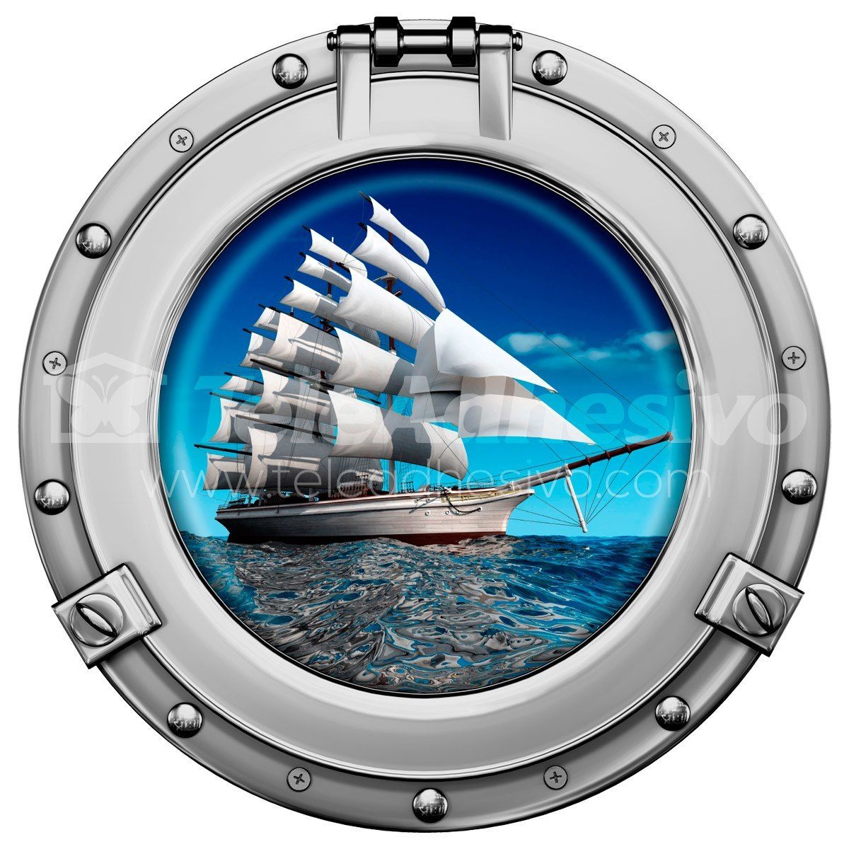Wandtattoos: Bullauge Segelboot