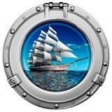 Wandtattoos: Bullauge Segelboot 5