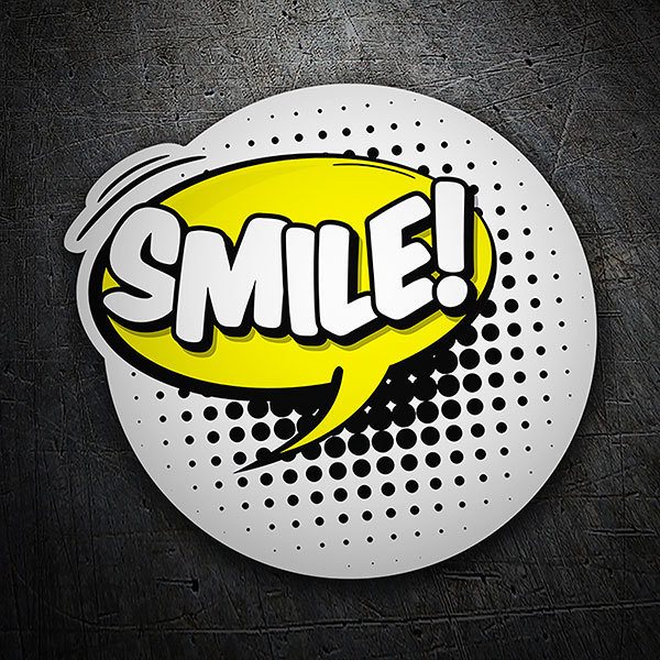 Aufkleber: SMILE! weiß