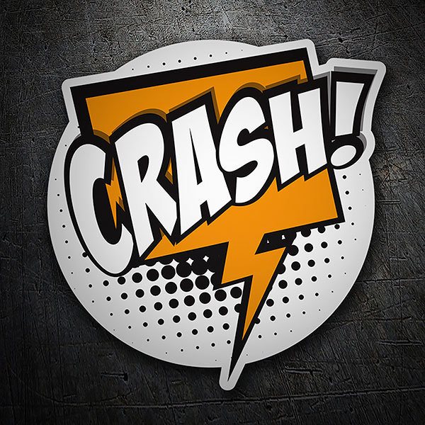 Aufkleber: CRASH! weiß