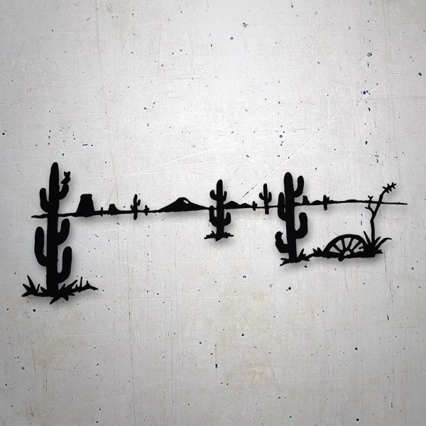 Aufkleber: Wüste mit Kaktus