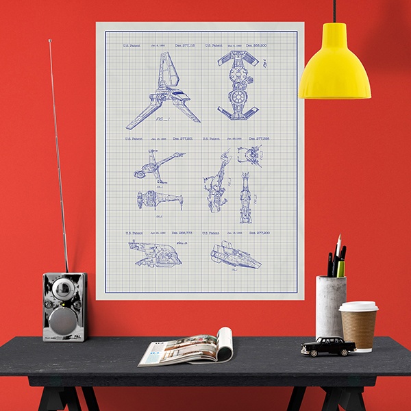 Wandtattoos: Naves Star Wars weißes Patent