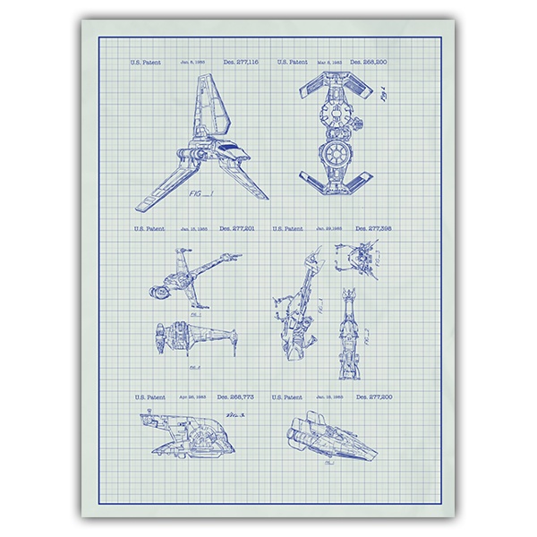 Wandtattoos: Naves Star Wars weißes Patent