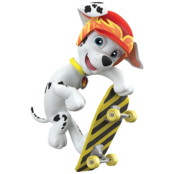 Kinderzimmer Wandtattoo: Paw Patrol - Marshall skateboarding