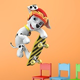 Kinderzimmer Wandtattoo: Paw Patrol - Marshall skateboarding 3