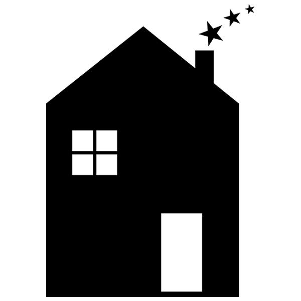 Kinderzimmer Wandtattoo: Tafel Haus mit Sternen