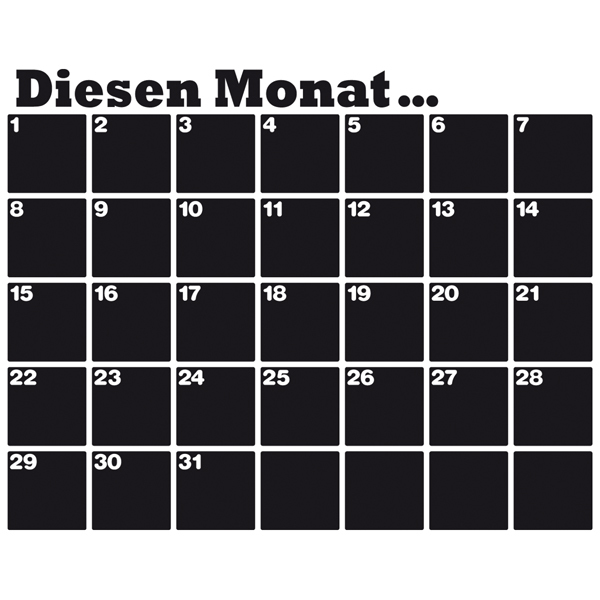 Wandtattoos: Tafel Deutscher Organizer Kalender