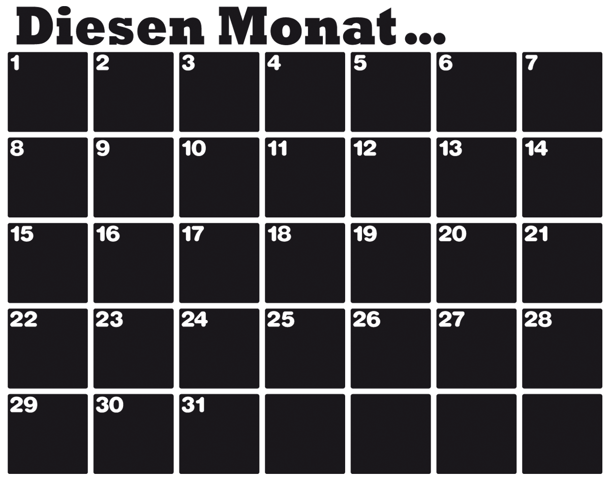 Wandtattoos: Tafel Deutscher Organizer Kalender