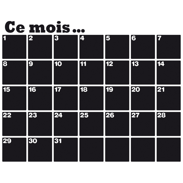 Wandtattoos: Tafel Französisch Organizer Kalender