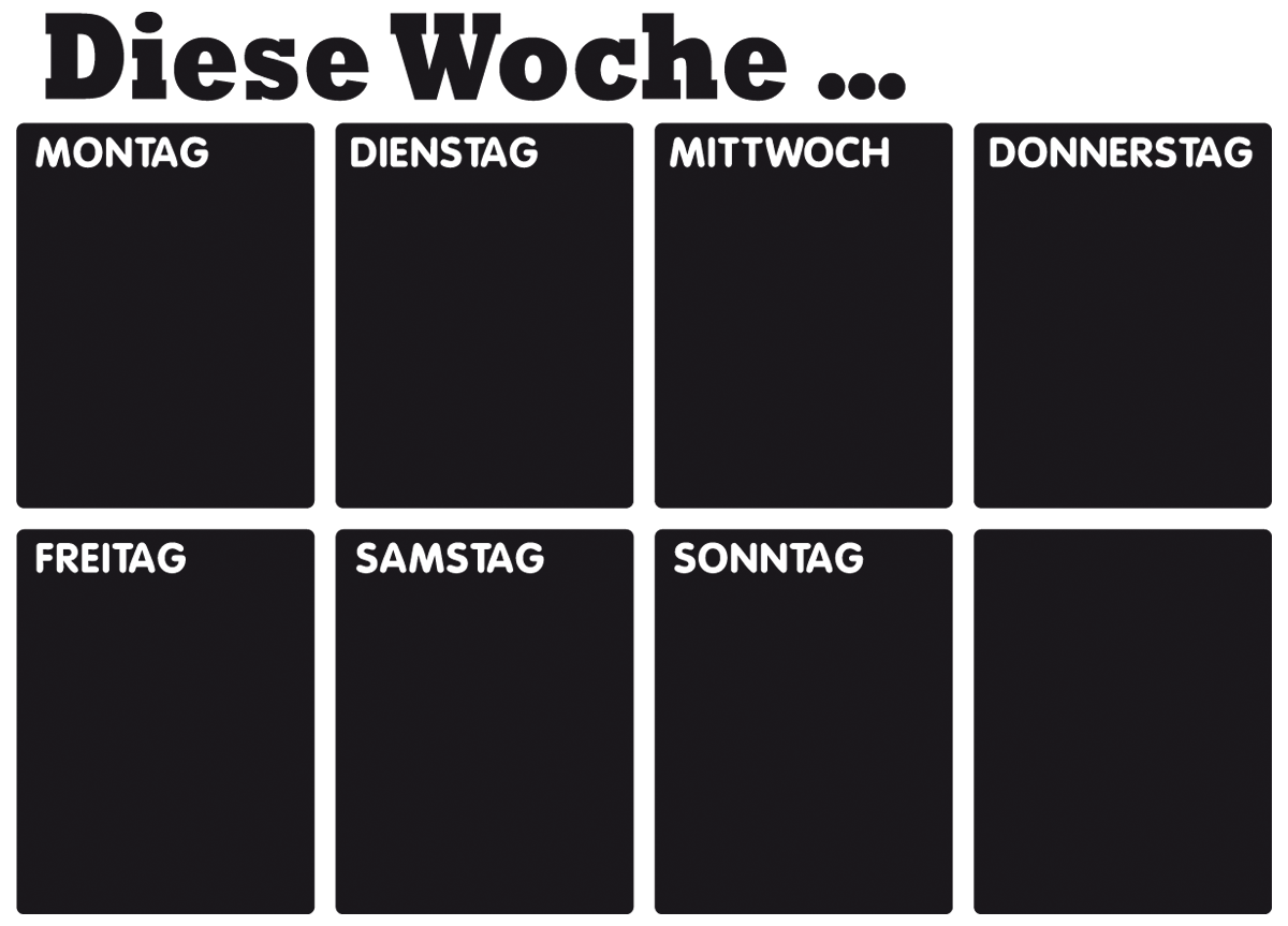 Wandtattoos: Tafel Deutscher Wochenorganisator