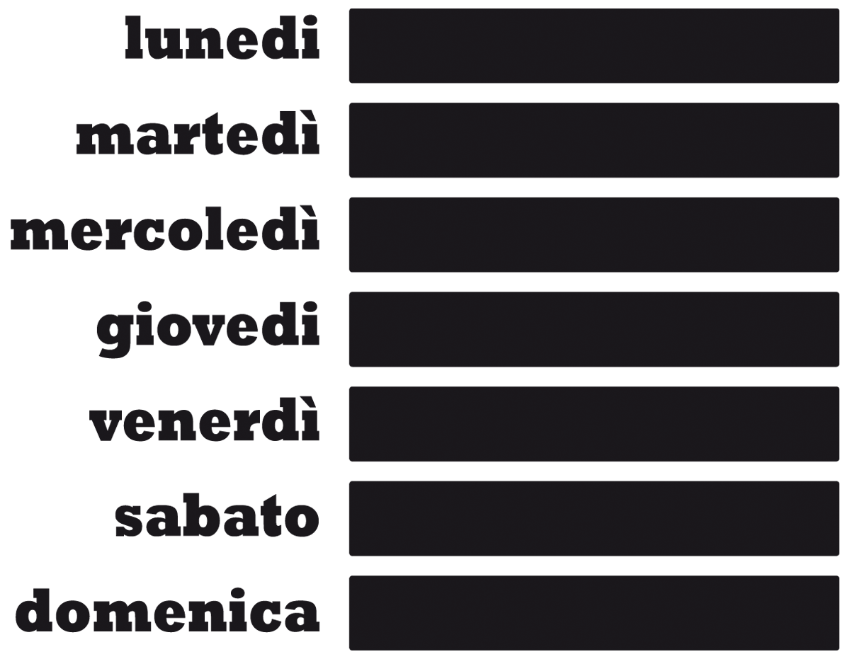 Wandtattoos: Tafel Wöchentliche Agenda Italienisch