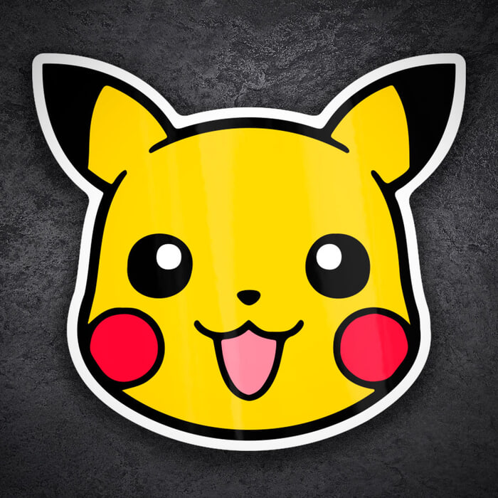 Aufkleber: Pikachu fröhliches Gesicht Pokémon